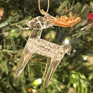 Clear and Gold Reindeer Ornament